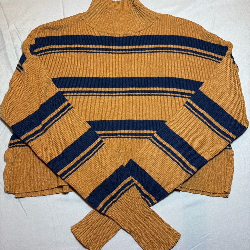 Arizona Jean Co. Cropped‎ Long Sleeve Ribbed Mock Neck Sweater Size Large